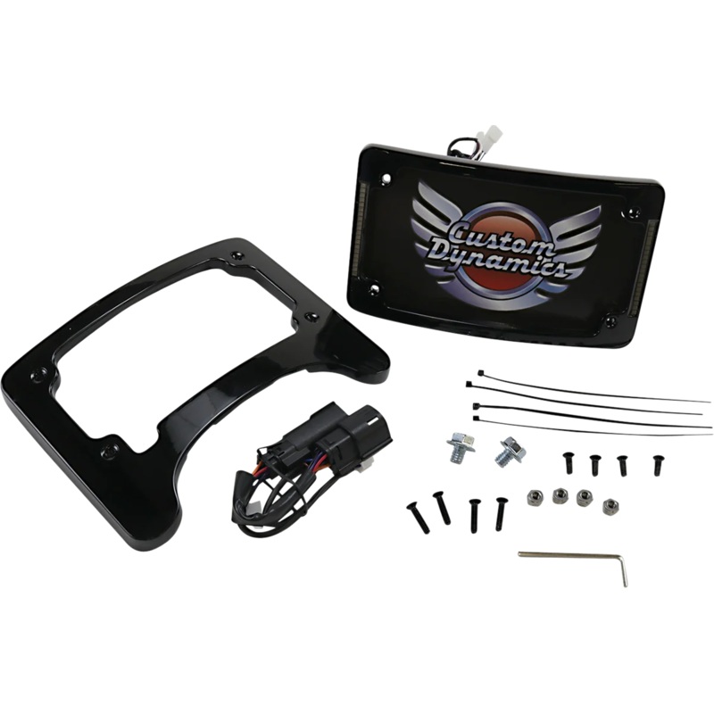 Custom Dynamics License Plate Frame/Turn Signal Eliminator – Black TS-ELIM-06BCM-B