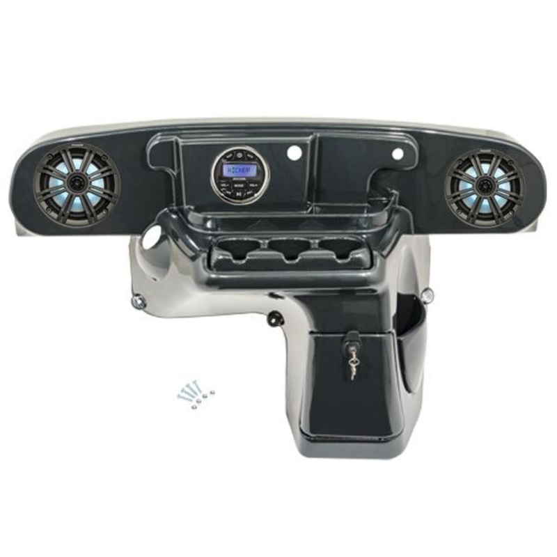 INNOVA E-Z-GO Dash and Audio Kit Powered by Kicker – Carbon Fiber Finish (Years 2014-Up)