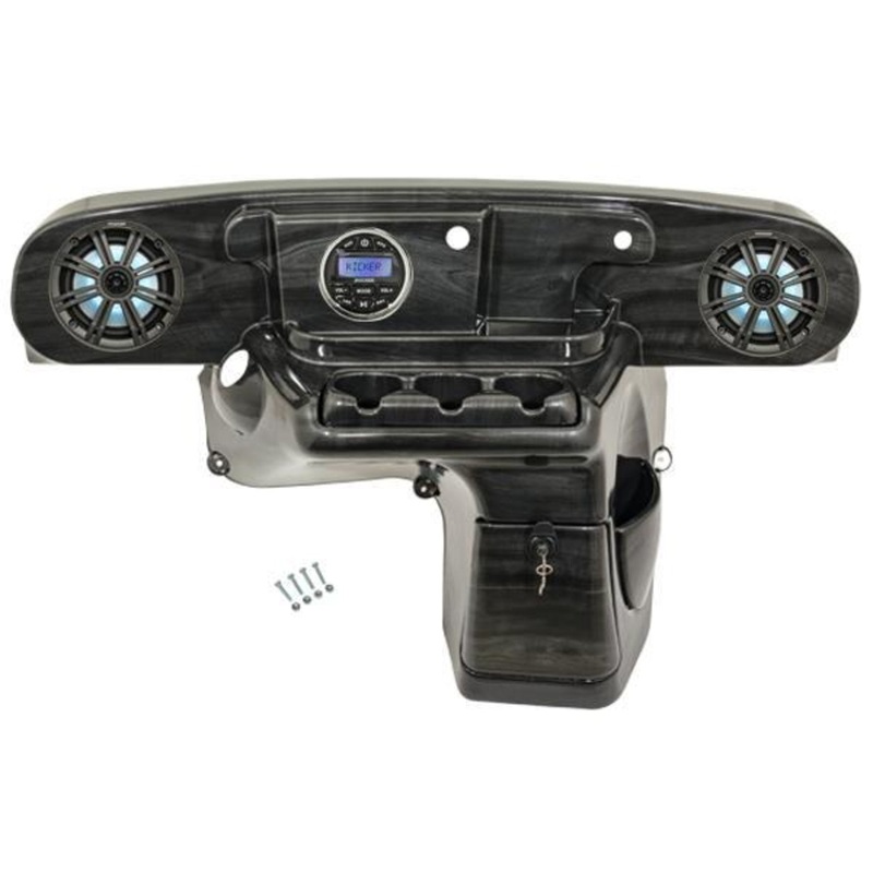 INNOVA E-Z-GO Dash and Audio Kit Powered by Kicker – Greywood Finish (Years 2014-Up)