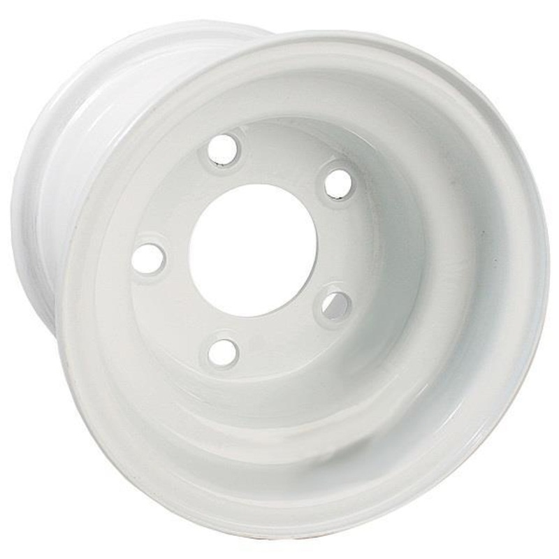 8×3.75 White Steel Wheel