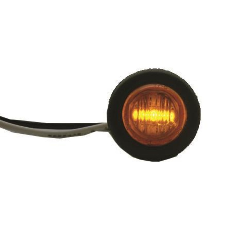 Amber 3/4″ LED Round Light with Rubber Gasket Waterpr