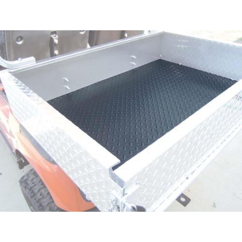 Diamond Plate Black Rubber Cargo Box Mat
