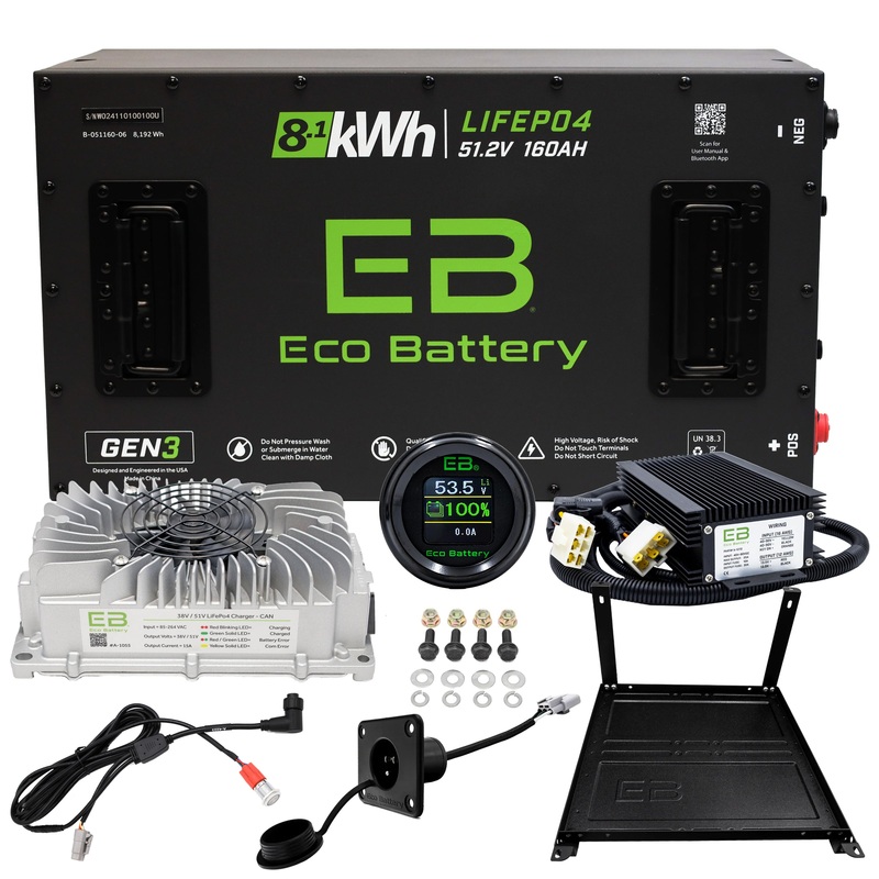 EZGO TXT Eco Lithium 51.2V 160Ah GEN3 Battery Bundle Advanced EV Advent / 2022-24 Without 12V Converter