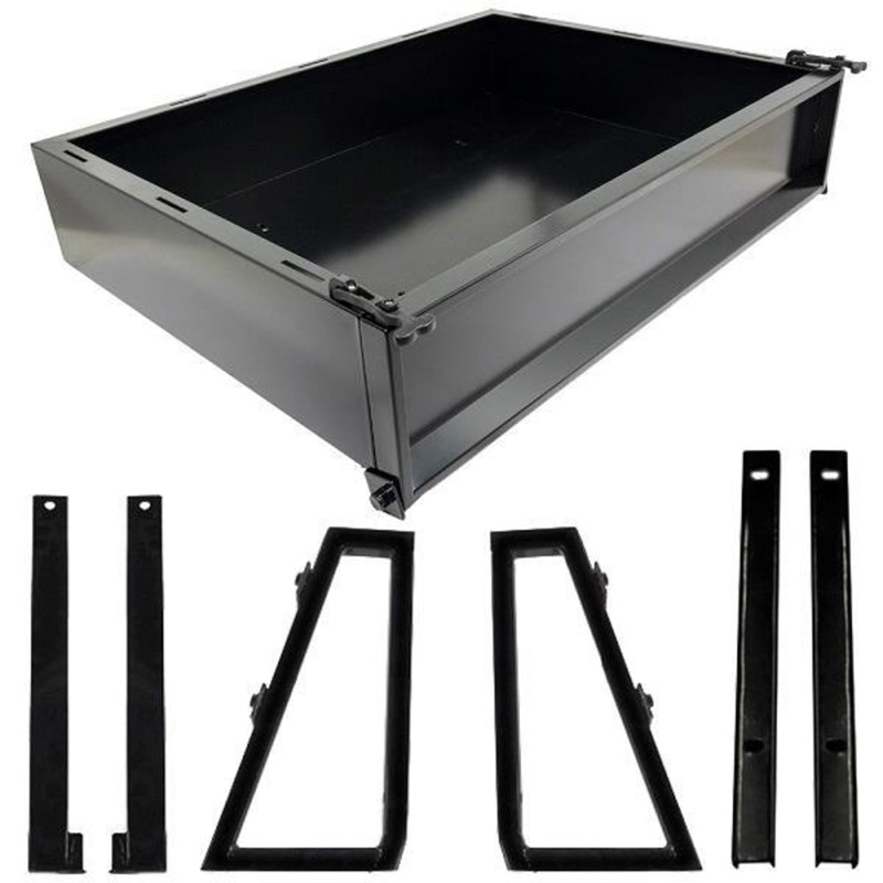 GTW Black Steel Cargo Box Kit For Yamaha Drive2 (Years 2016-Up)