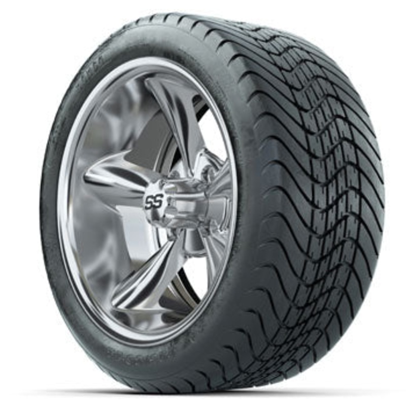 GTW Godfather Chrome 14 in Wheels with 225/30-14 Mamba Street Tires – Set of 4