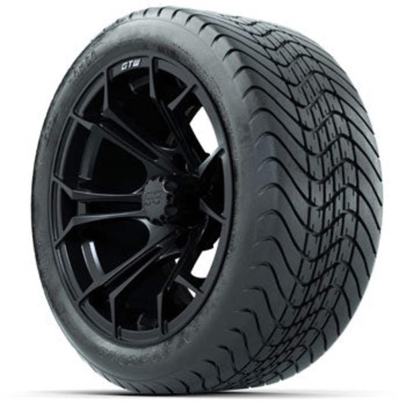 GTW Matte Black Spyder 14 in Wheels with 225/30-14 Mamba Street Tires – Set of 4