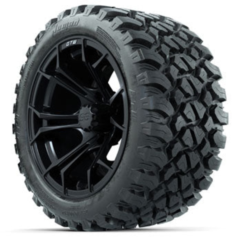GTW Matte Black Spyder 14 in Wheels with 23×10-14 Nomad All-Terrain Tires – Set of 4