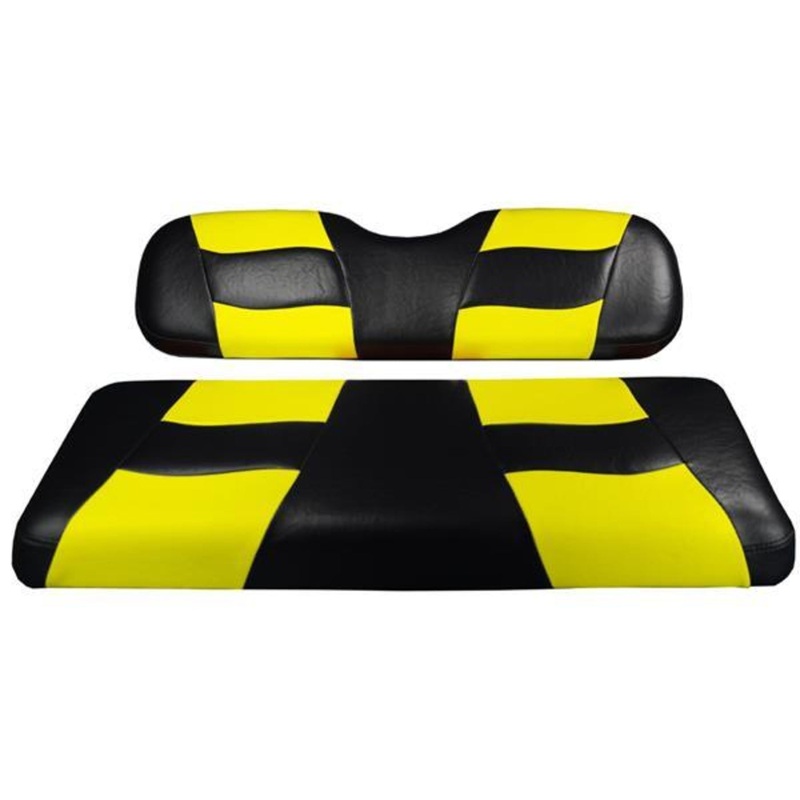 MadJax Riptide Black/Yellow Two-Tone Club Car Precedent Front Seat Covers (Years 2004-Up)