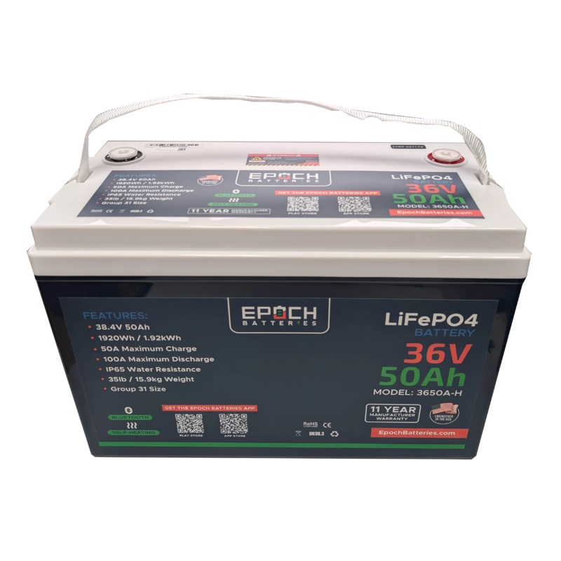 (PRE-ORDER) 36V 50Ah Essential Series – Bluetooth & Heated LiFePO4 Battery