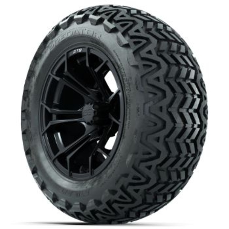 Set of 4 – 14 in GTW Matte Black Spyder Wheels with 23×10-14 GTW Predator All-Terrain Tires