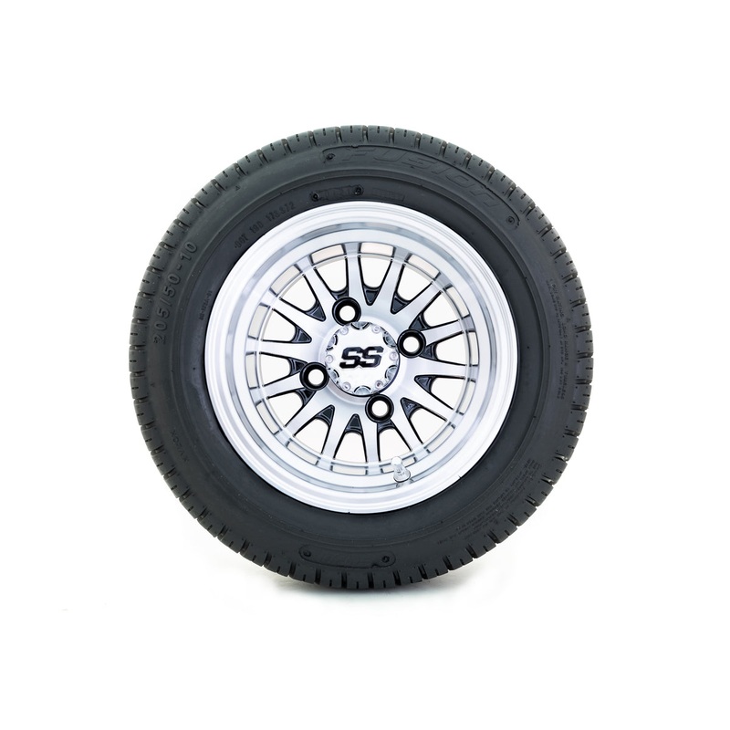 10″ GTW Medusa Black and Machined Wheels with Fusion DOT Street Tires ” Set of 4
