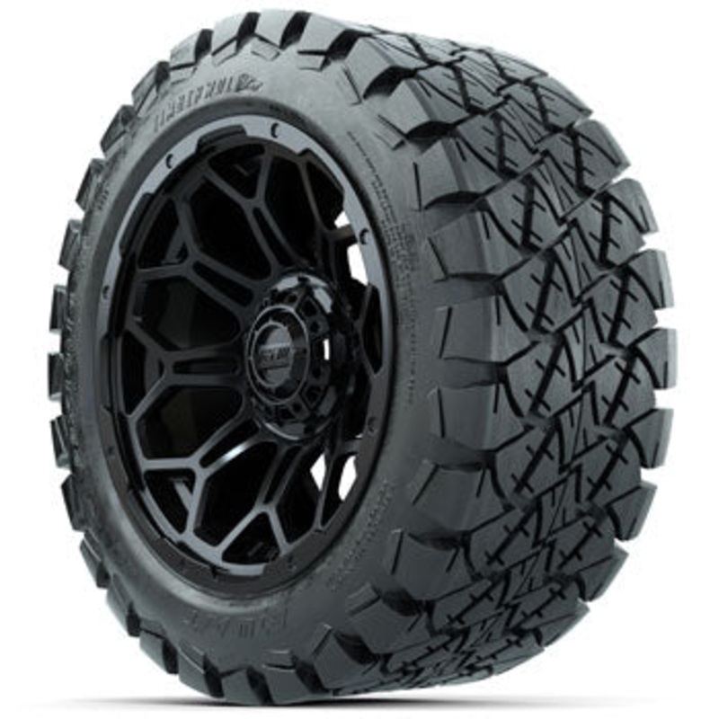 GTW Matte Black Bravo 14 in Wheels with 22×10-14 Timberwolf All-Terrain Tires – Set of 4