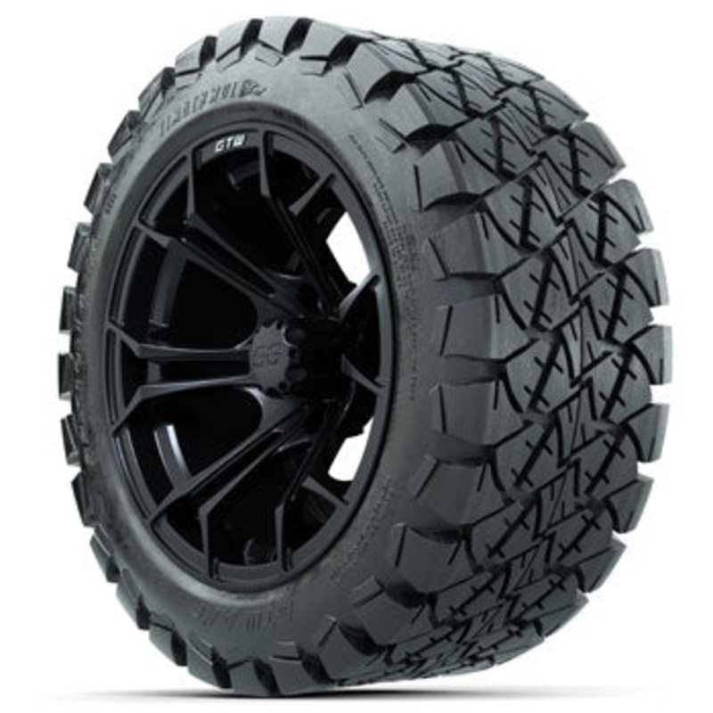GTW Matte Black Spyder 14 in Wheels with 22×10-14 Timberwolf All-Terrain Tires – Set of 4