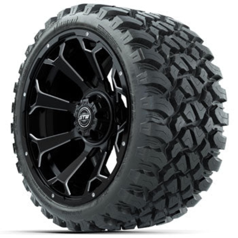 GTW Raven Matte Black 15 in Wheels with 23 in Nomad All Terrain Tires – Set of 4