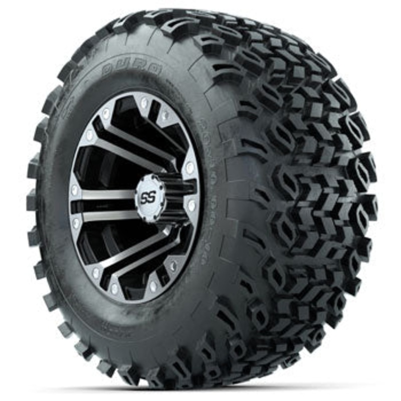 GTW Specter Black and Machined 10 in Wheels with 20 in Duro All-Terrain Tires – Set of 4