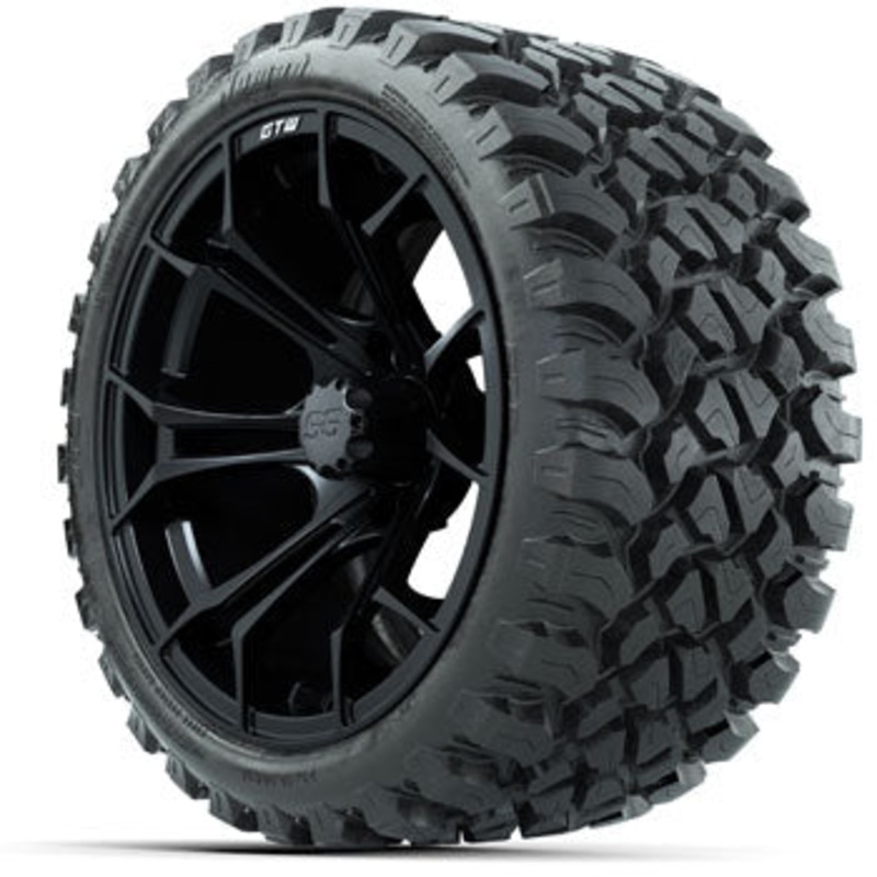 GTW Spyder Matte Black 15 in Wheels with 23 in Nomad All Terrain Tires – Set of 4