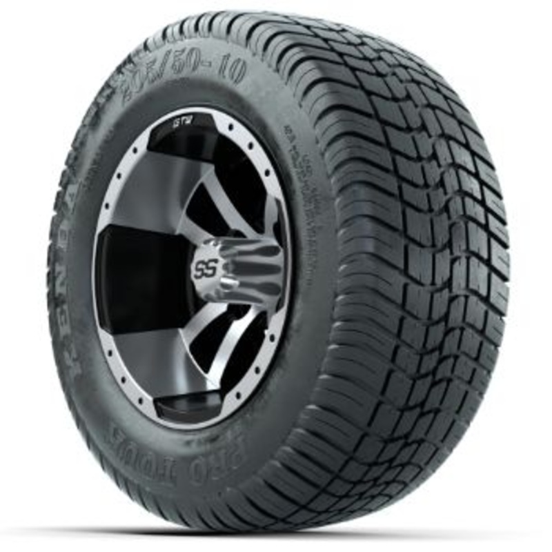 GTW Storm Trooper 10 in Wheels with 205/50-10 Kenda Low-profile Street Tires – Set of 4