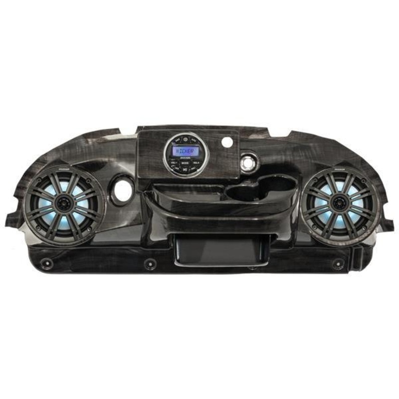 INNOVA Club Car Precedent Dash and Audio Kit Powered by Kicker – Greywood Finish (Years 2008-Up)