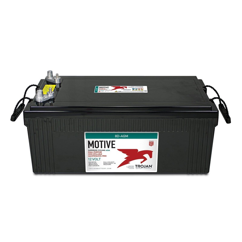 Trojan Motive 8D-AGM 12V 230Ah Group 8D Deep Cycle AGM Battery 1X