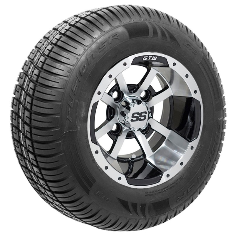 10″ GTW Storm Trooper Black and Machined Wheels with 20″ Fusion DOT Street Tires  Set of 4