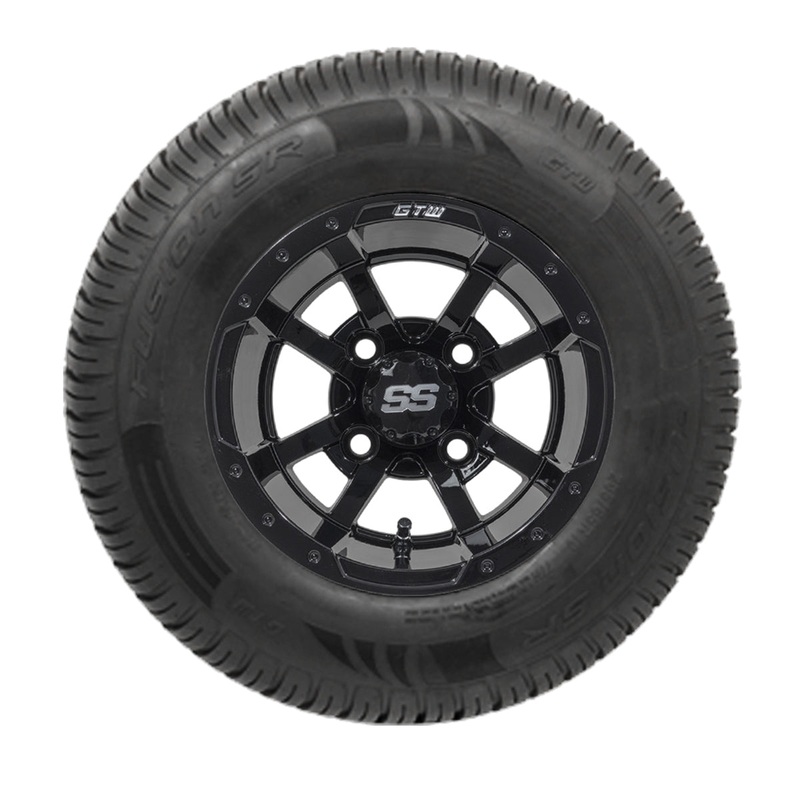 10″ GTW Storm Trooper Black Wheels with 20″ Fusion DOT Approved Street Tires – Set of 4
