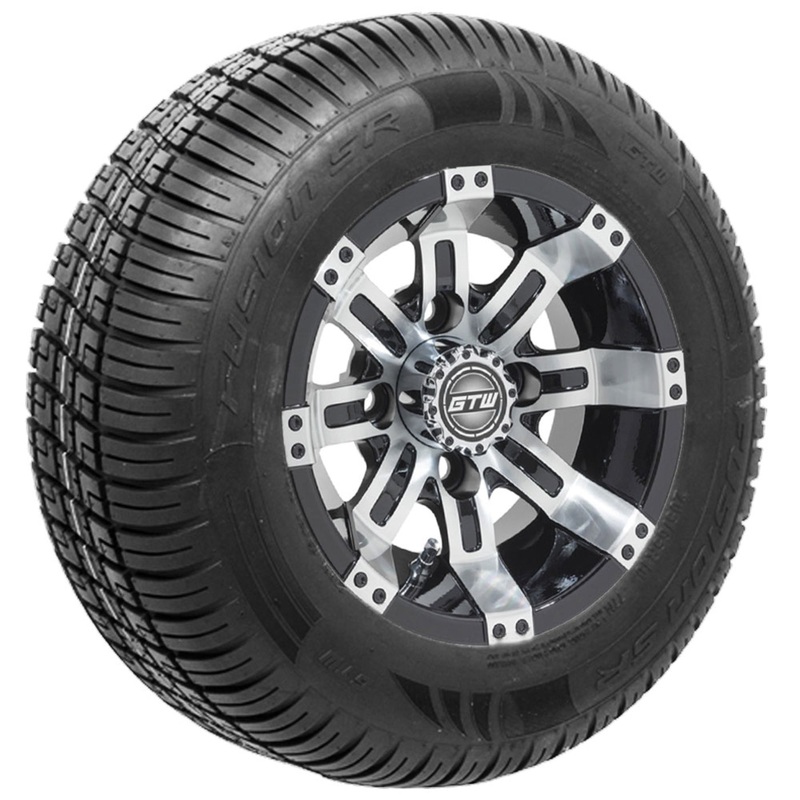 10″ GTW Tempest Black and Machined Wheels with 20″ Fusion DOT Street Tires  Set of 4