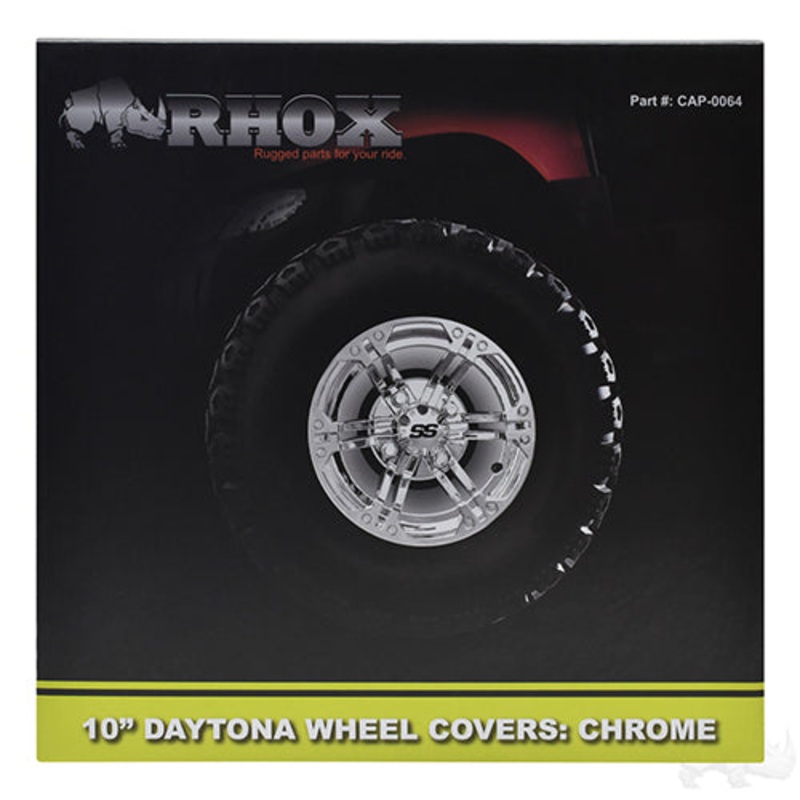 Golf Cart Wheel Cover – SET OF 4 – 10″ Daytona Chrome