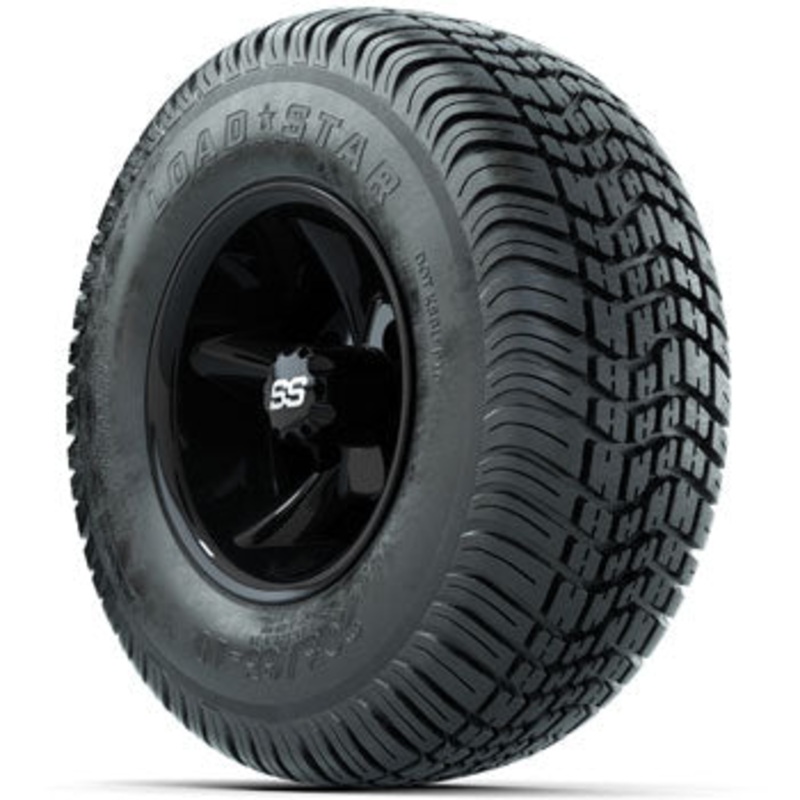 GTW Black Godfather 10 in Wheels with 205/65-10 Kenda Load Star Tires – Set of 4