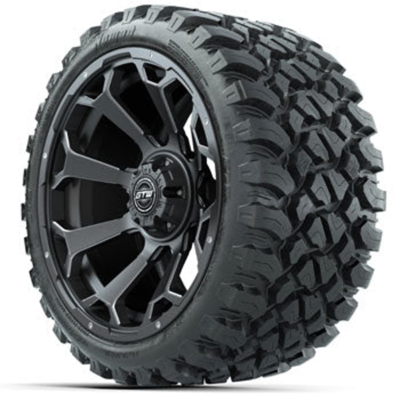 GTW Raven Matte Gray 15 in Wheels with 23 in Nomad All Terrain Tires – Set of 4