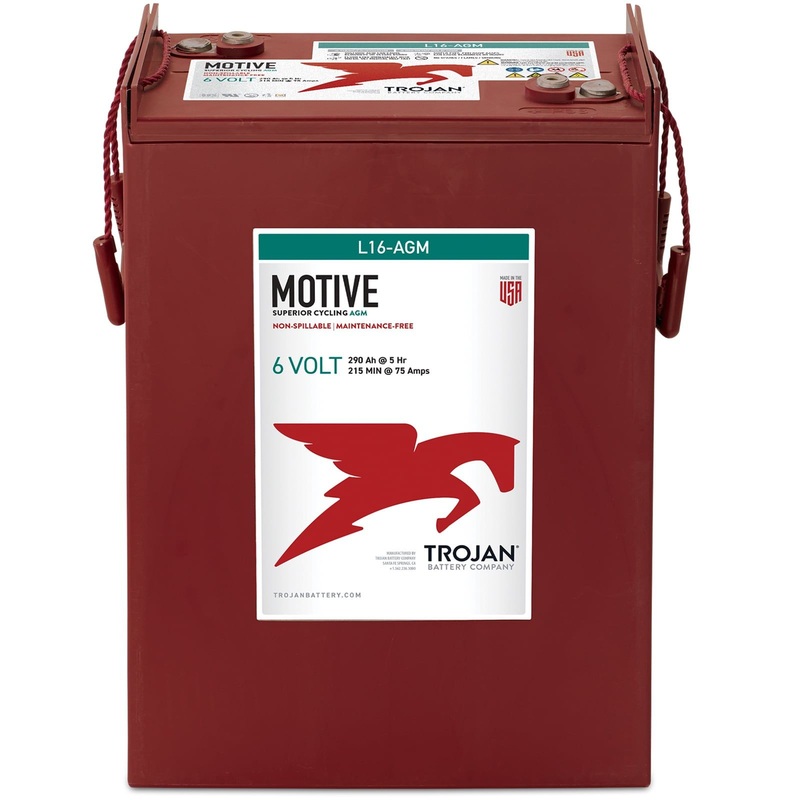 Trojan Motive L16-AGM 6V 370Ah Deep Cycle Sealed AGM Battery Made in USA