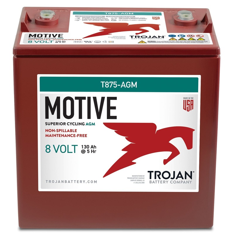 Trojan Motive T-875-AGM 8V 160Ah Deep Cycle Sealed AGM Battery Made in USA 1X