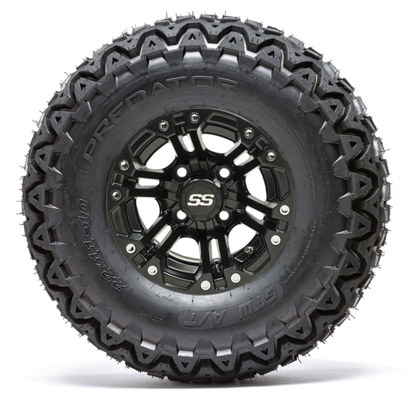 10″ GTW Specter Matte Black Wheels with 22″ Predator A/T Tires  Set of 4