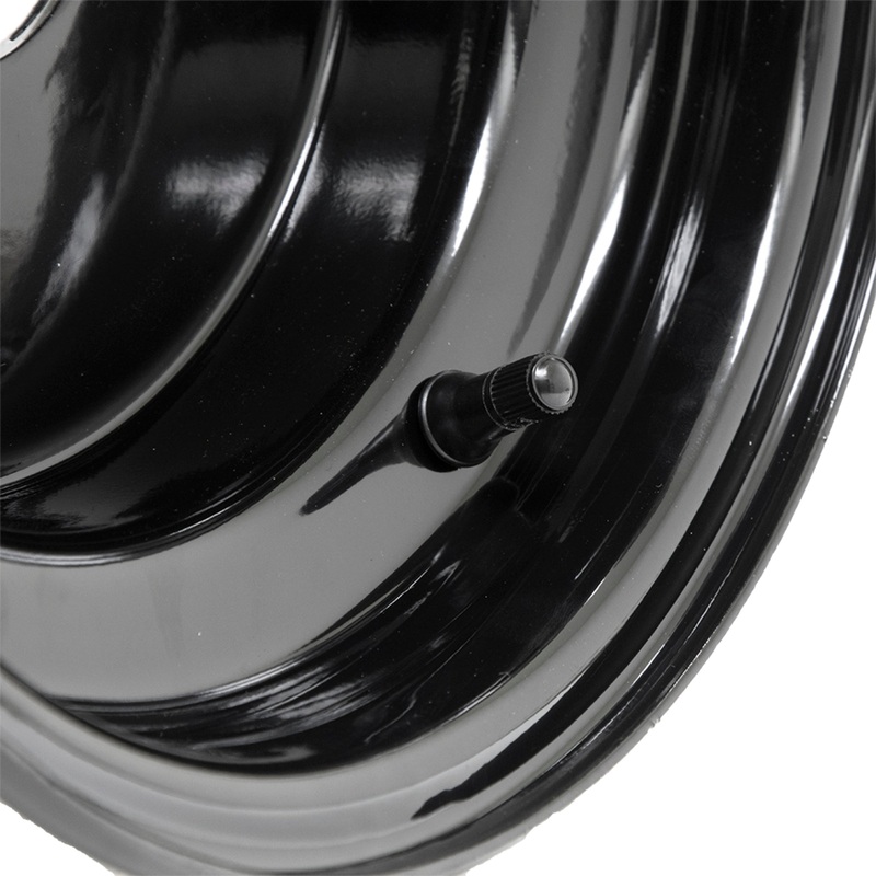 10×6 Black Steel Wheel (Centered)