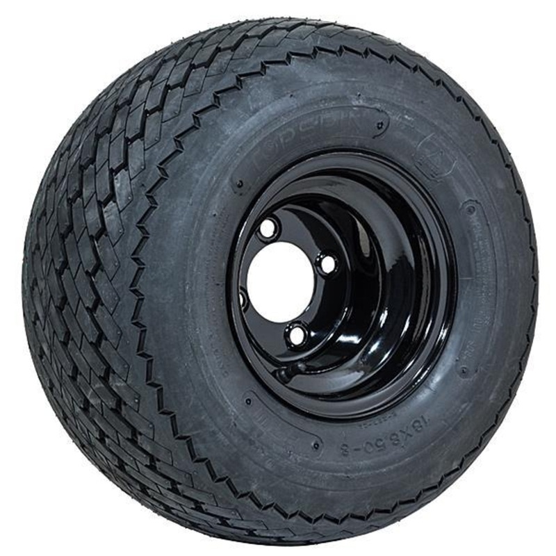 8″ GTW Topspin Tire & Black Steel Wheel Assembly