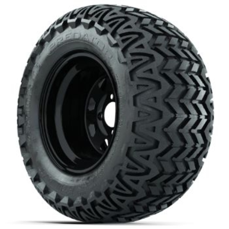 Black Steel 12 in Wheels with 23×10.5-12 GTW Predator All-Terrain Tires – Set of 4