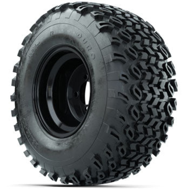 Black Steel Offset 10 in Wheels with 22×11-10 Duro Desert All-Terrain Tires – Set of 4
