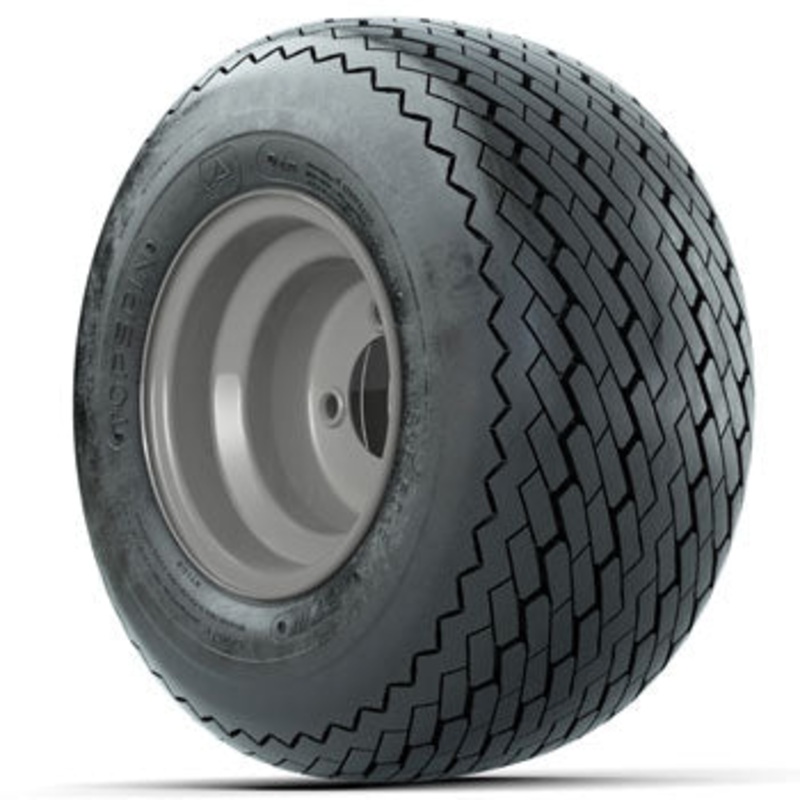 Gray Steel 8 in Wheels with 18 in GTW Topspin Tires – Set of 4