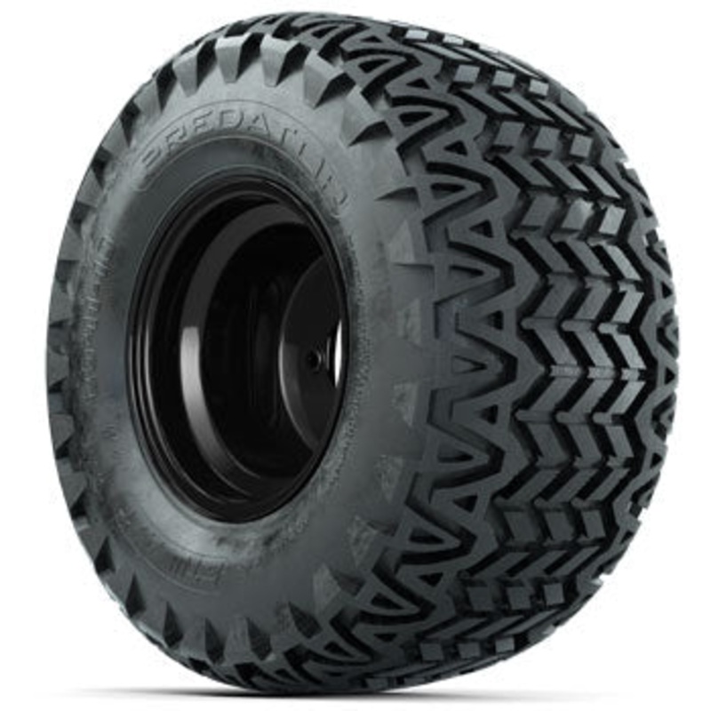 GTW Black Steel 10 in Wheels with 22 in Predator All-Terrain Tires – Set of 4
