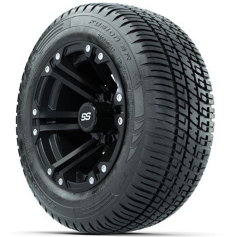GTW Matte Black Specter 12 in Wheels with 215/50-R12 Fusion S/R Street Tires – Set of 4