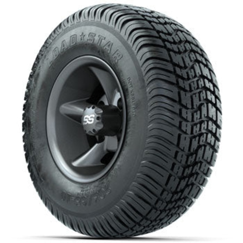 GTW Matte Gray Godfather 10 in Wheels with 205/65-10 Kenda Load Star Tires – Set of 4