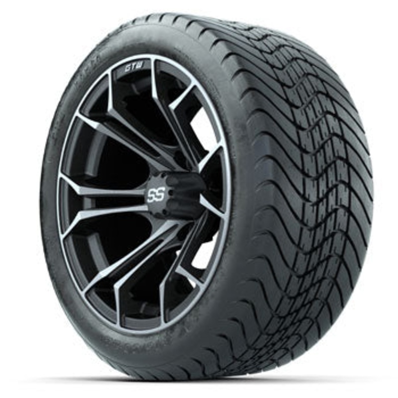 GTW Matte Machined/Gray Spyder 14 in Wheels with 225/30-14 Mamba Street Tires – Set of 4