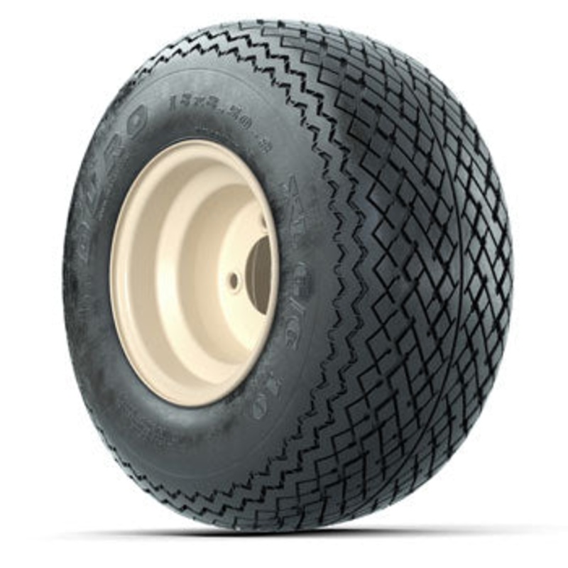 Ivory Steel 8 in Wheels with 18 in Duro Sawtooth G/C10 Tires – Set of 4