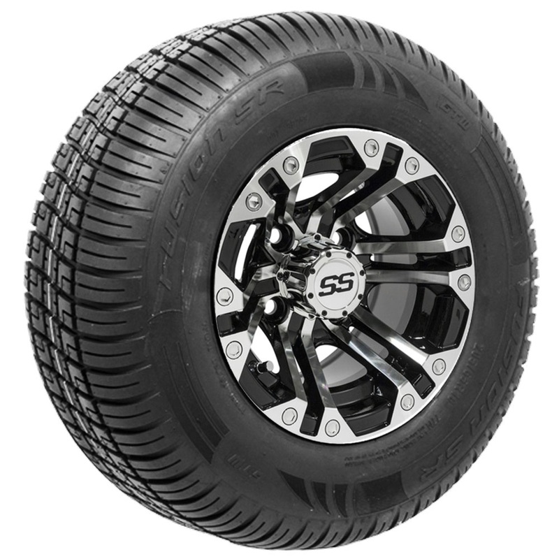 10″ GTW Specter Black and Machined Wheels with 20″ Fusion DOT Street Tires  Set of 4
