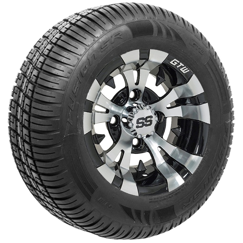 10″ GTW Vampire Black and Machined Wheels with 20″ Fusion DOT Street Tires  Set of 4