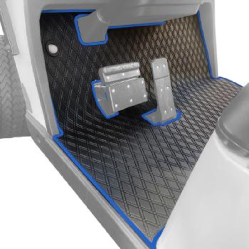 Xtreme Floor Mats for EZGO TXT / Workhorse / Express S4 / Valor / Cushman / Navitas (TXT Frame) – Black/Blue