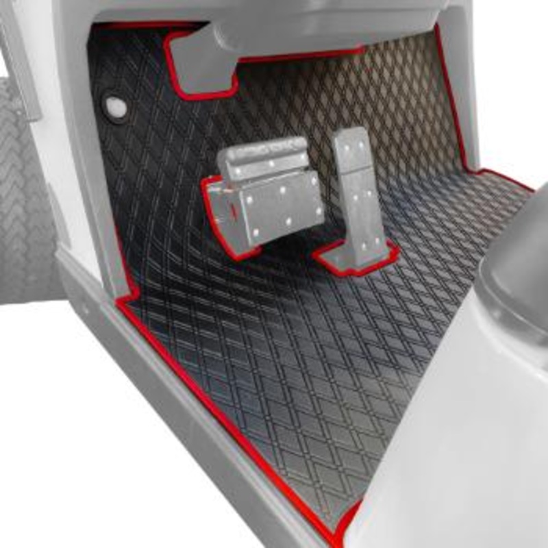 Xtreme Floor Mats for EZGO TXT / Workhorse / Express S4 / Valor / Cushman / Navitas (TXT Frame) – Black/Red