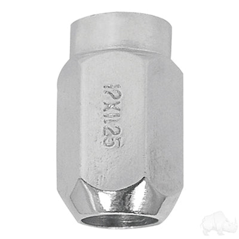 Lug Nut, Chrome Closed End Metric 12mm-1.25, OD 3/4″