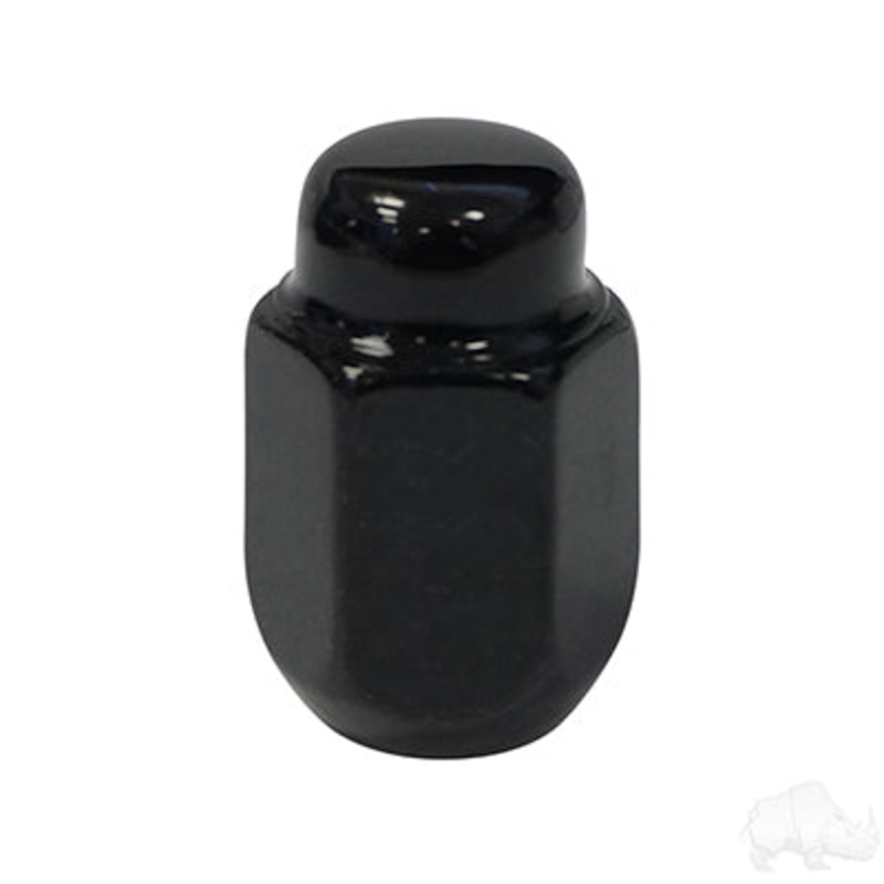 Lug Nut, Gloss Black Closed End Standard 1/2″-20, OD 3/4″
