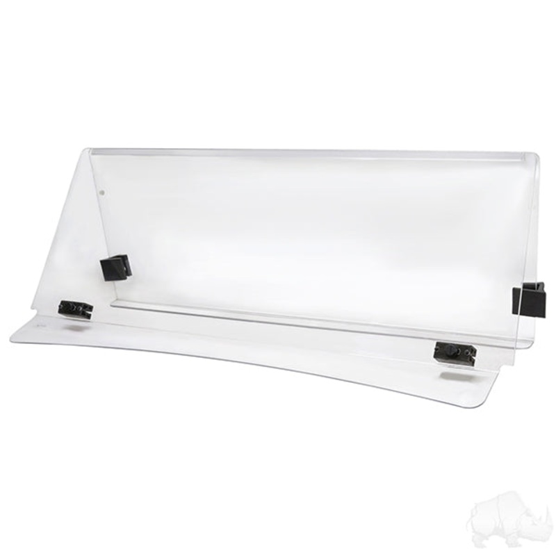 Windshield, Impact Modified Clear 2 Piece, EZGO Express Cowl w/ Standard Top & 3/4″ Strut