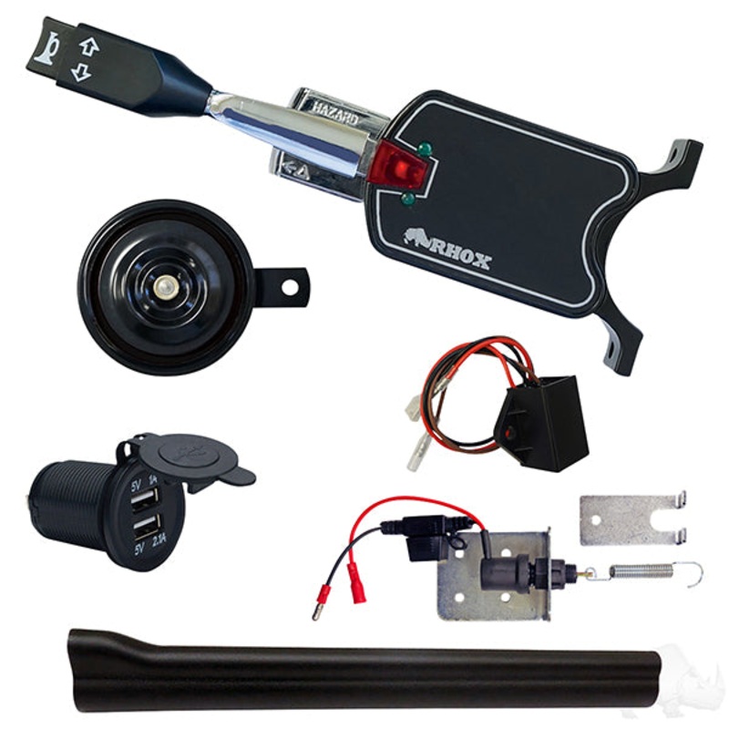 Complete Standard Turn Signal Kit with Plug and Play Time Delay, Club Car Tempo, Precedent, 12V